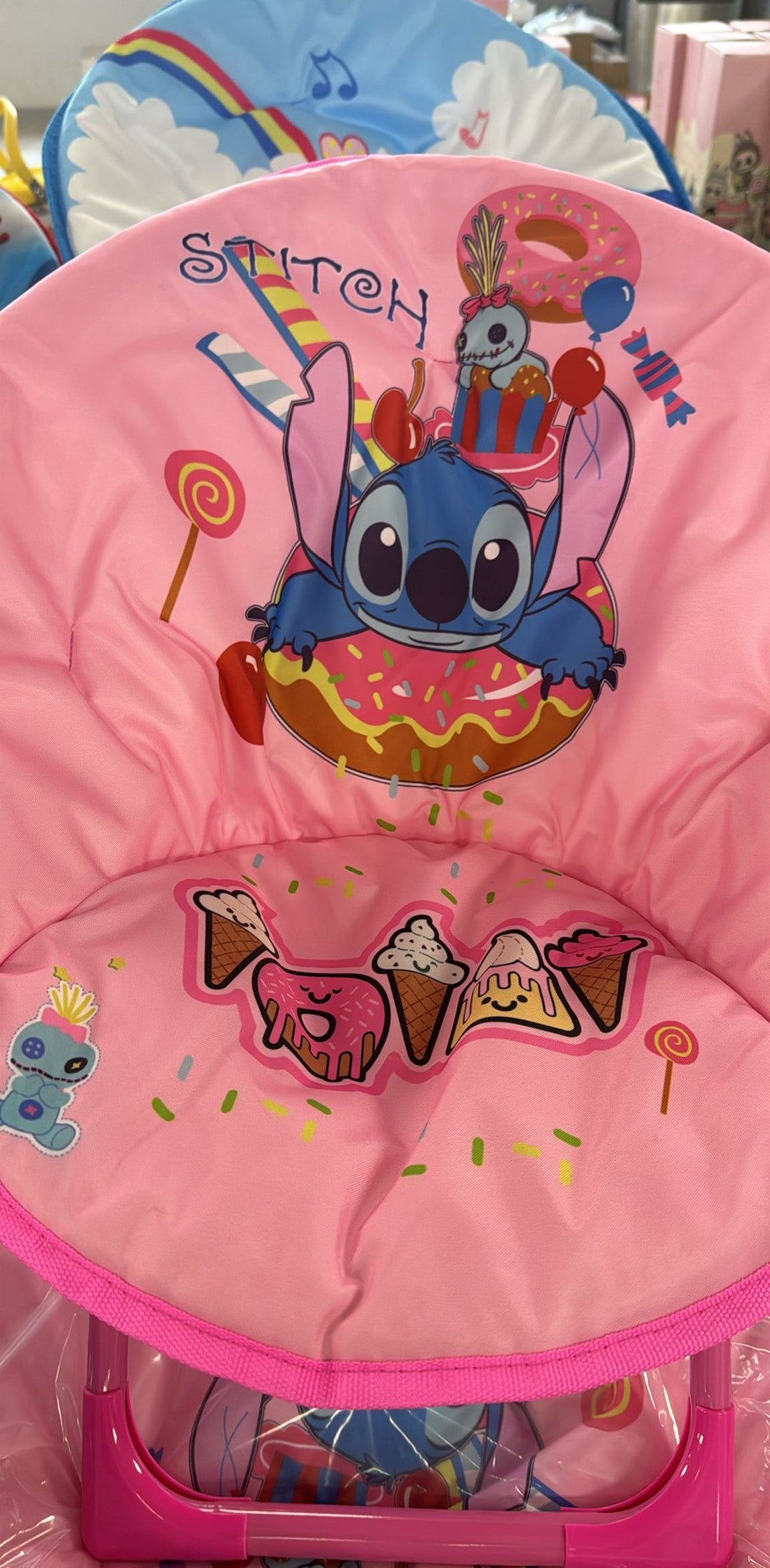 FOLDABLE ROUND CHAIR FOR CHILDREN - STITCH WITH CANDIES