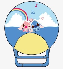 ROUND FOLDING CHAIR FOR KIDS - STITCH AND ANGEL