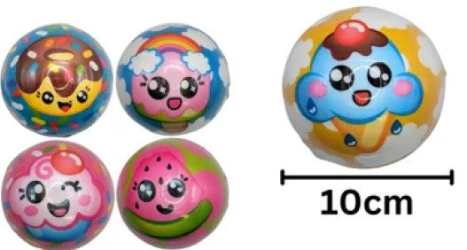 BALLE REBONDISSANTE FRIANDISES 10 CM ASST