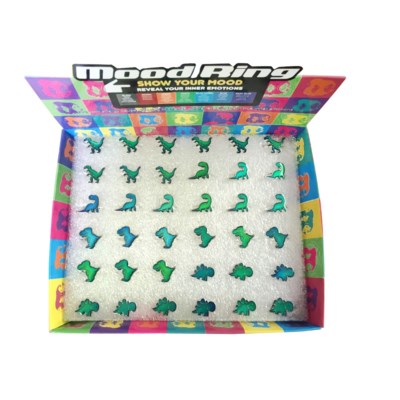 DINOSAUR MOOD RING ASST