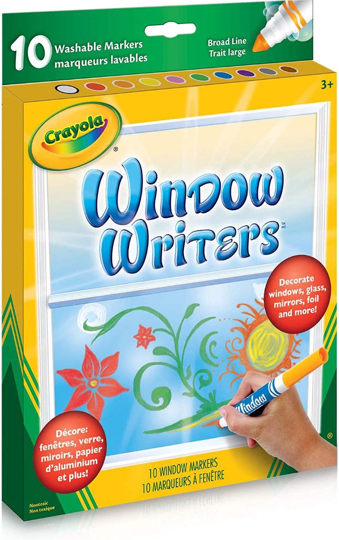 CRAYOLA - 10 WASHABLE WINDOW MARKERS