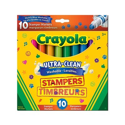CRAYOLA - 10 ULTRA-CLEAN STAMP MARKERS