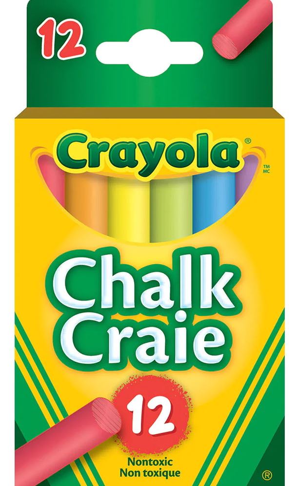 CRAYOLA - 12 BATONS DE CRAIE COULEUR
