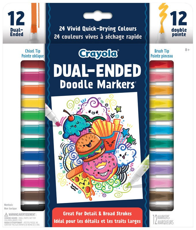 CRAYOLA - 12 DUAL-TIP DOODLE MARKERS