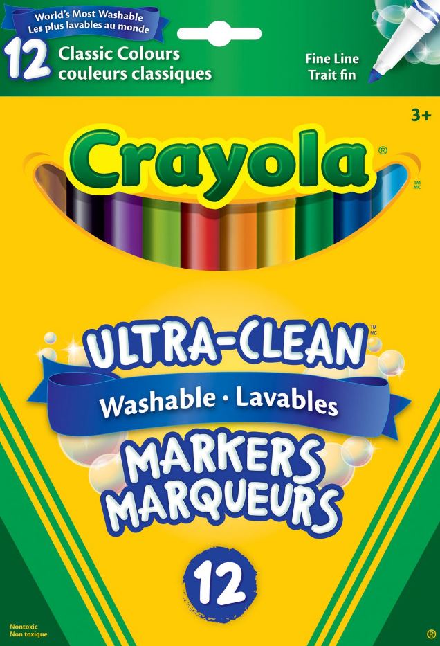 CRAYOLA - 12 FINE LINE MARKERS ORIGINAL COLORS