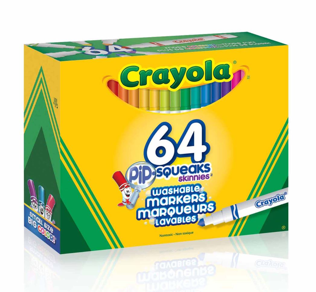 CRAYOLA - 64 PIP-SQUEAK SKINNIES CRAYONS