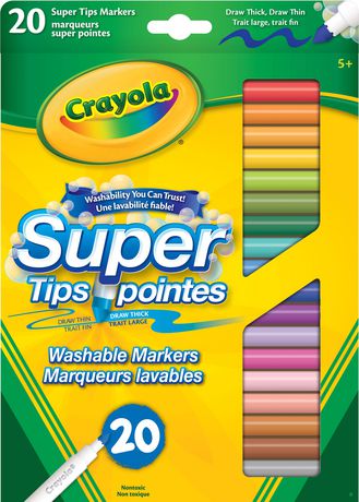 CRAYOLA - 20 COUNT SUPER TIPS WASHABLE MARKERS