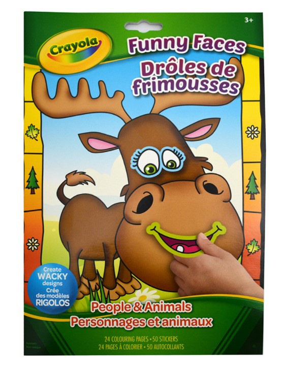 CRAYOLA - 24-PAGE COLORING BOOK + STICKERS - FUNNY FACES