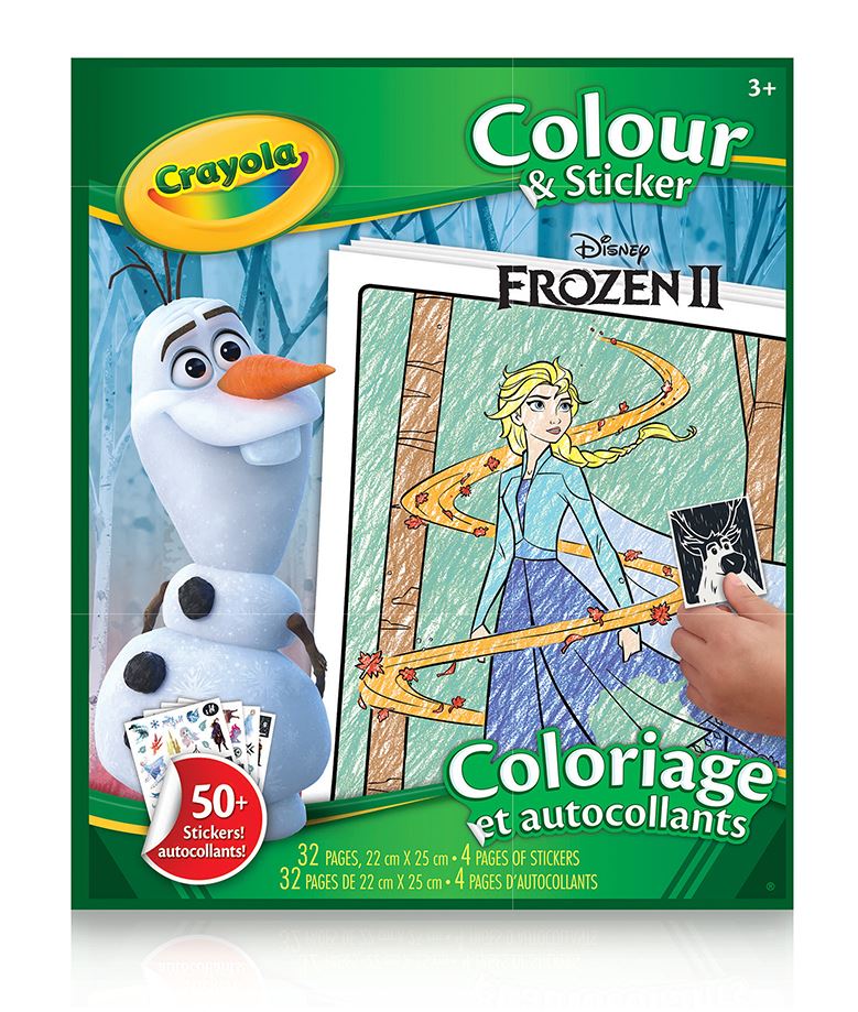CRAYOLA - 32-PAGE COLOURING BOOK + STICKERS - FROZEN 2 ASST