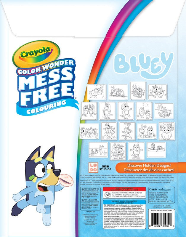 CRAYOLA - COLOR WONDER ENSEMBLE BLUEY 18 PAGES À COLORIER ET 4 MINI MARQUEURS