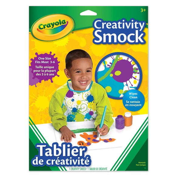 CRAYOLA - TABLIER VERT AVEC MANCHES (COUVRE-TOUT)