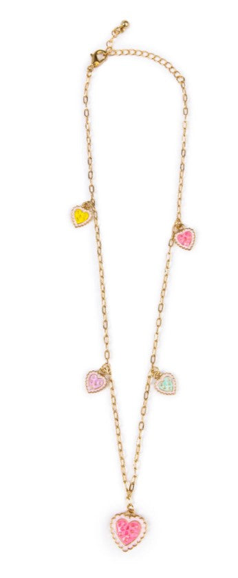 COLLIER AVEC PENDENTIFS DE COEUR MULTICOLORE