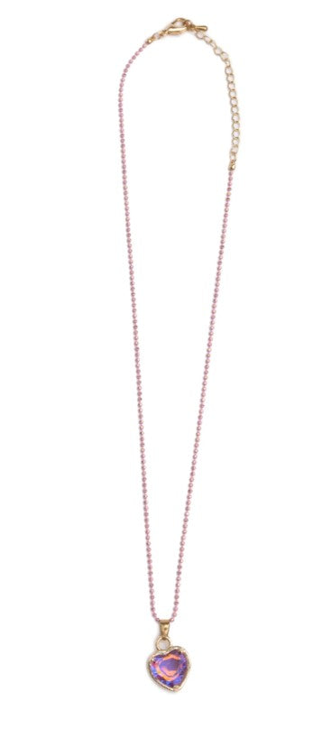 LILAC NECKLACE WITH HEART PENDANT