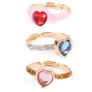 SET OF 3 GLAMOROUS HEART RINGS
