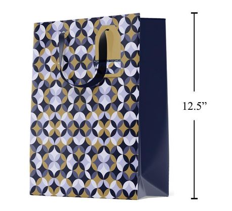 MEDIUM GIFT BAG - BLUE WITH CIRCLES