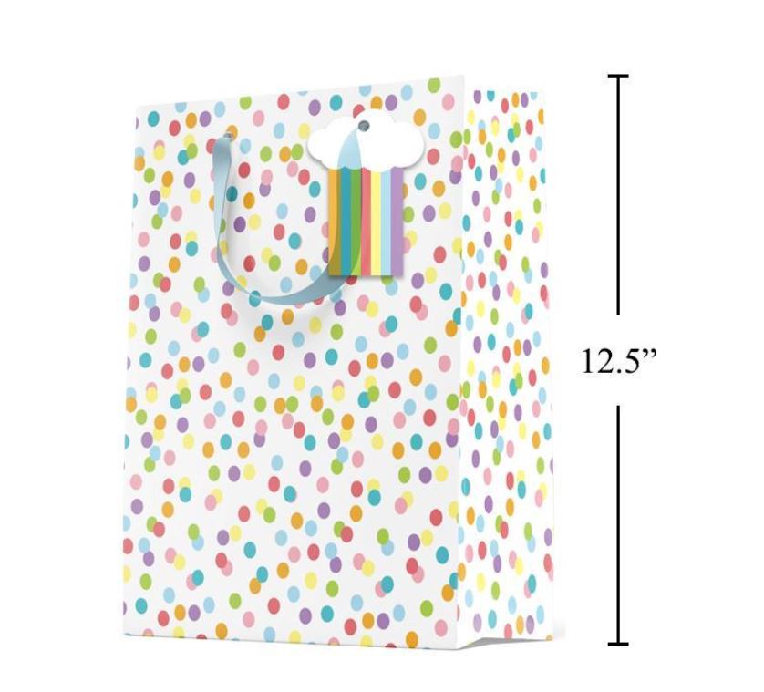 MEDIUM GIFT BAG - MATTE RAINBOW DOTS