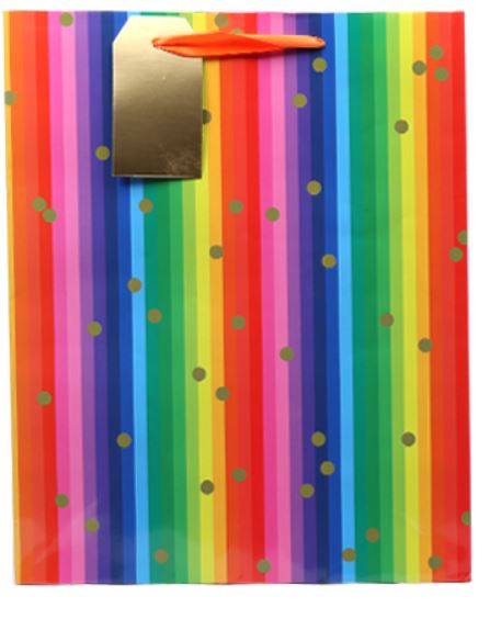 MEDIUM GIFT BAG - RAINBOW STRIPES