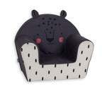 *26 DELSIT - DARK GREY LEOPARD WINGBACK CHAIR