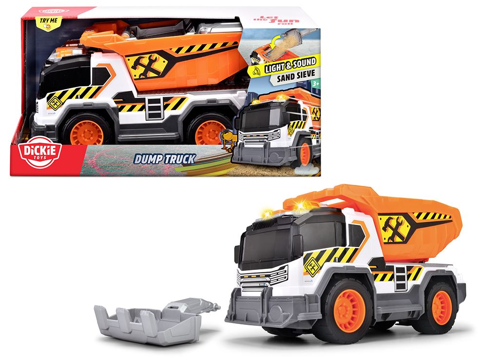 DICKIE CITY HEROES - CAMION-BENNE SON ET LUMIÈRE (30 CM)