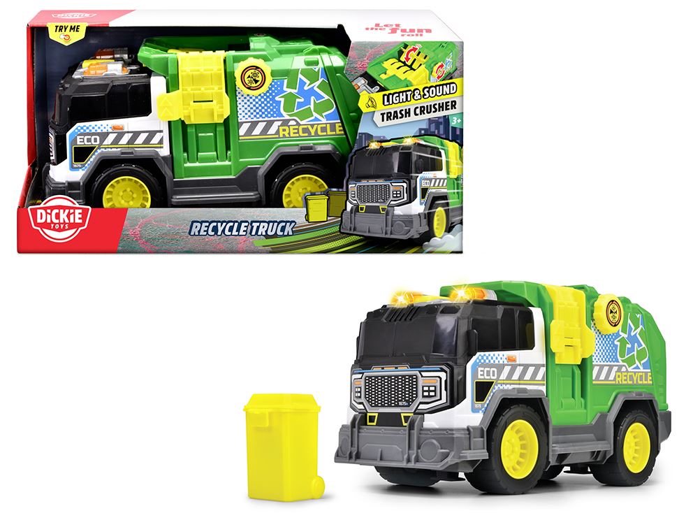 DICKIE CITY HEROES - RECYCLING TRUCK WITH LIGHTS AND SOUNDS (30 CM)