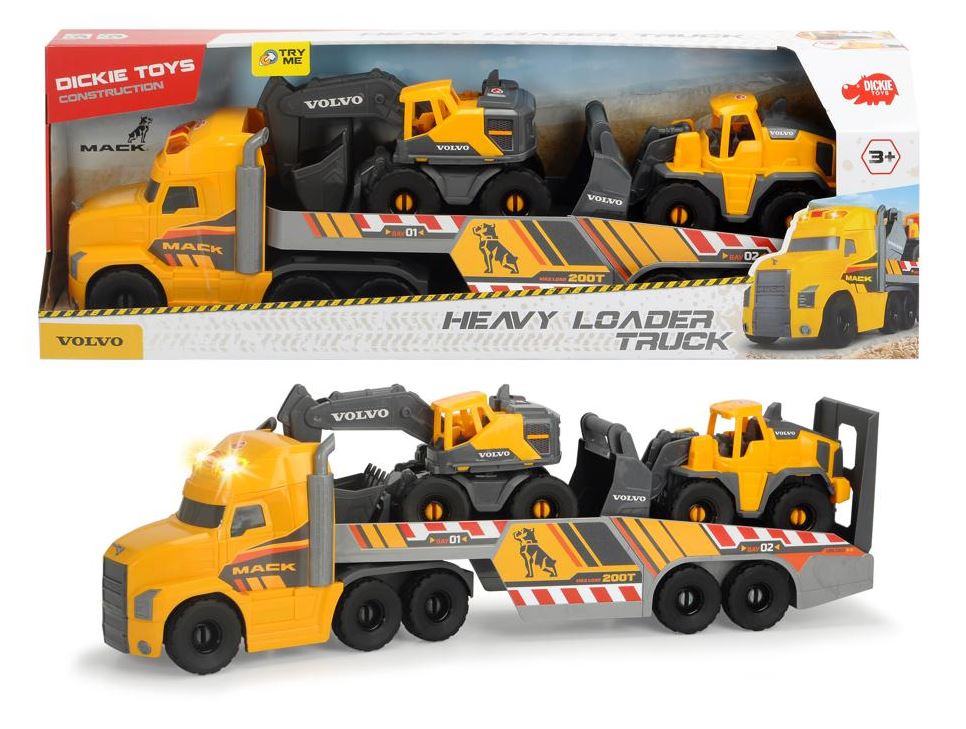 DICKIE - MACK-VOLVO CAMION HEAVY LOADER SONS ET LUMIÈRES 70 CM