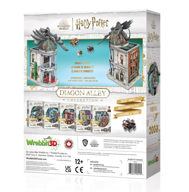 WREBBIT CASSE-TÊTE 3D 300 PIÈCES - BANQUE GRINGOTTS - HARRY POTTER