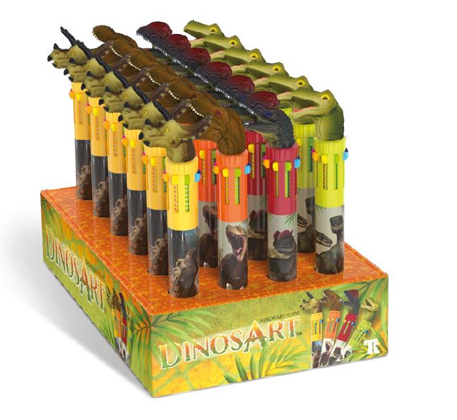 DINOSART - 10-COLOR DINOSAUR PEN ASST