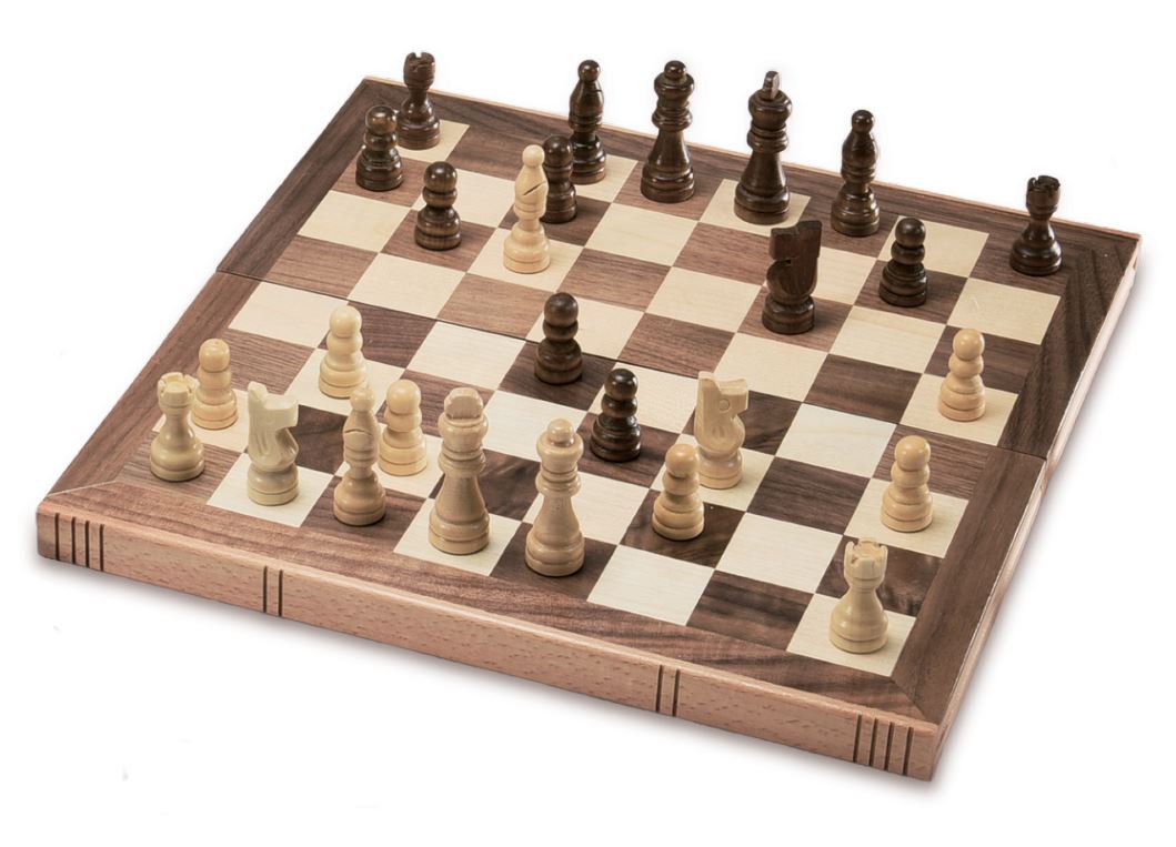 ENSEMBLE DE LUXE - JEU D'ÉCHECS PLIANT EN BOIS