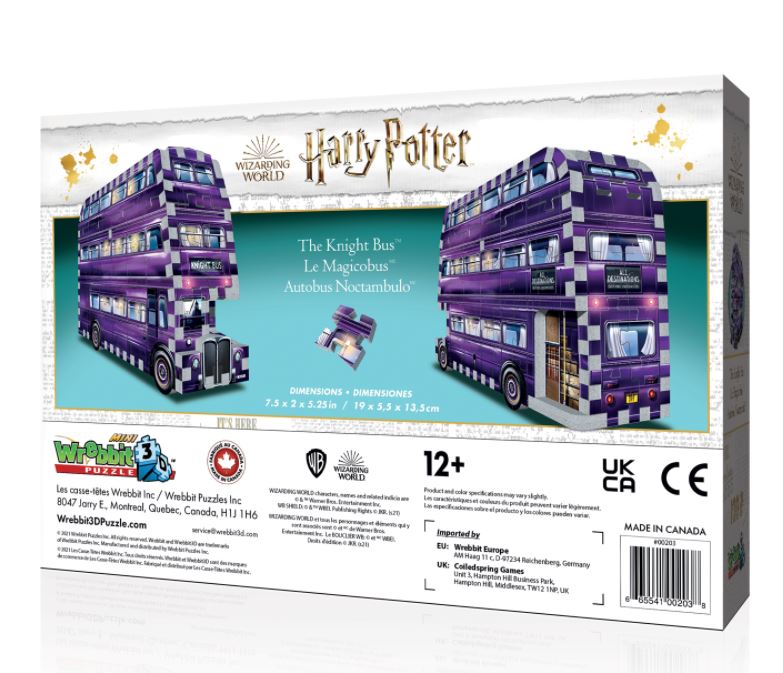WREBBIT 3D JIGSAW PUZZLE 130 PIECES - THE HARRY POTTER KNIGHT BUS MINI