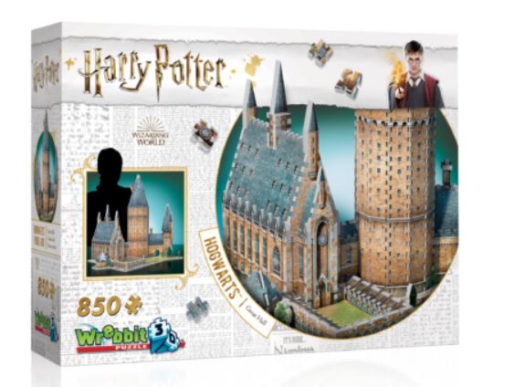 WREBBIT CASSE-TÊTE 3D 850 PIÈCES - CHÂTEAU DE POUDLARD GRANDE SALLE