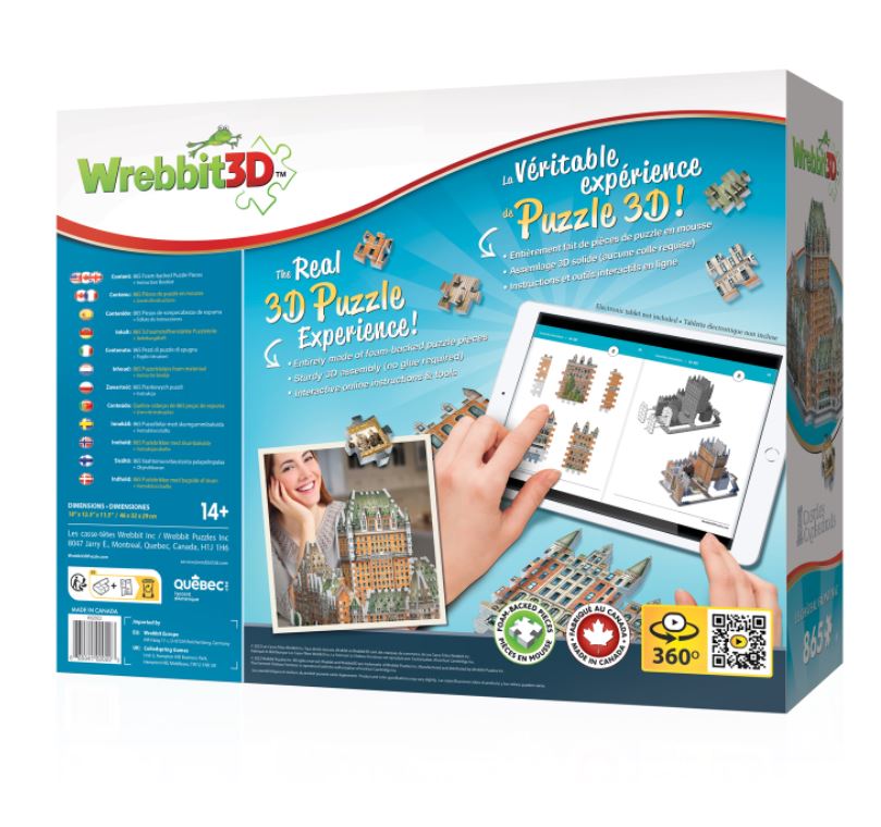 WREBBIT 3D JIGSAW PUZZLE 865 PIECES - CHÂTEAU FRONTENAC