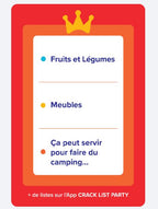 JEU CRACK LIST - VERSION QUÉBÉCOISE