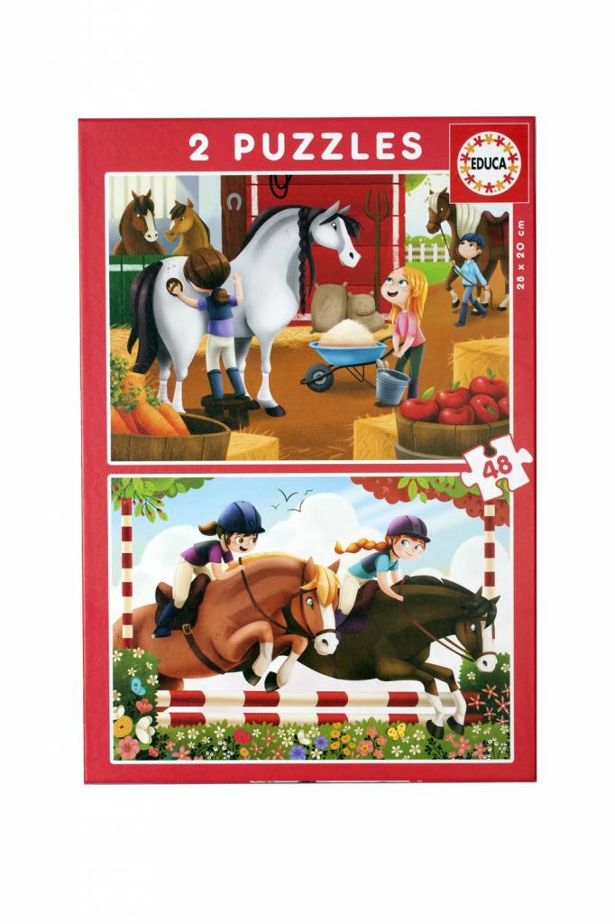 EDUCA - 2 CASSE-TÊTE 48 PIÈCES - CHEVAUX #17150