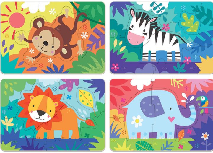 EDUCA - 4 CASSE-TÊTES BÉBÉ - ANIMAUX DE LA JUNGLE