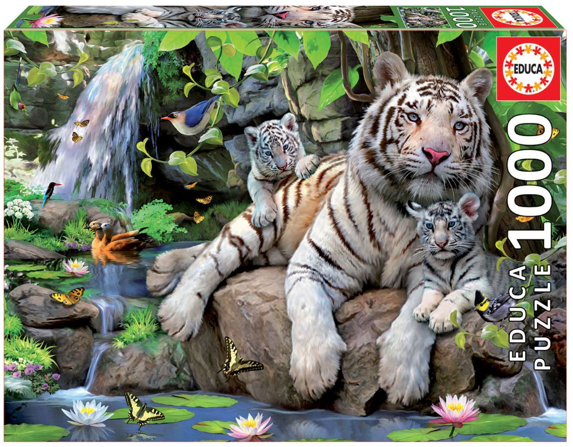 EDUCA CASSE-TÊTE 1000 PIÈCES - TIGRES BLANCS DE BENGALE