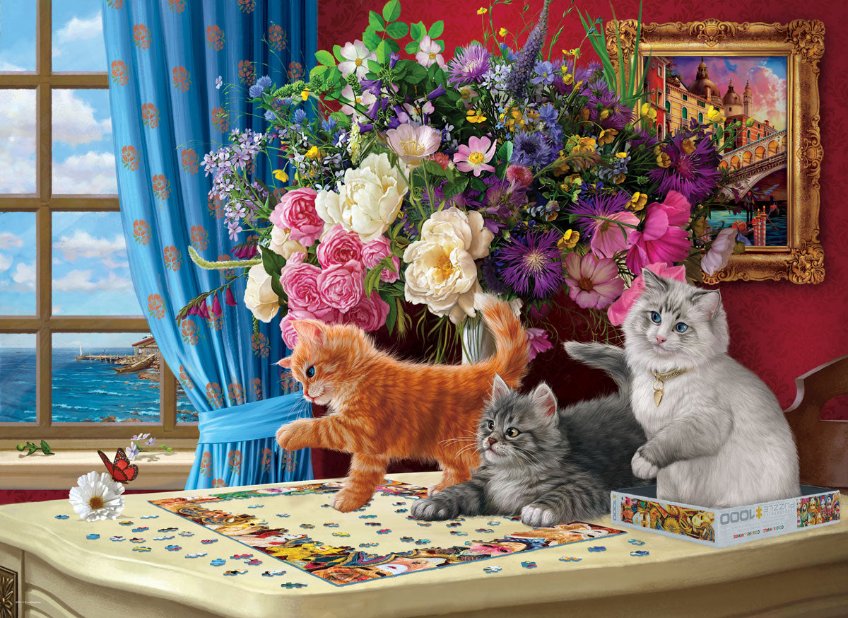 EUROGRAPHICS JIGSAW PUZZLE 1000 PIECES - CURIOUS CATS #6000-5914