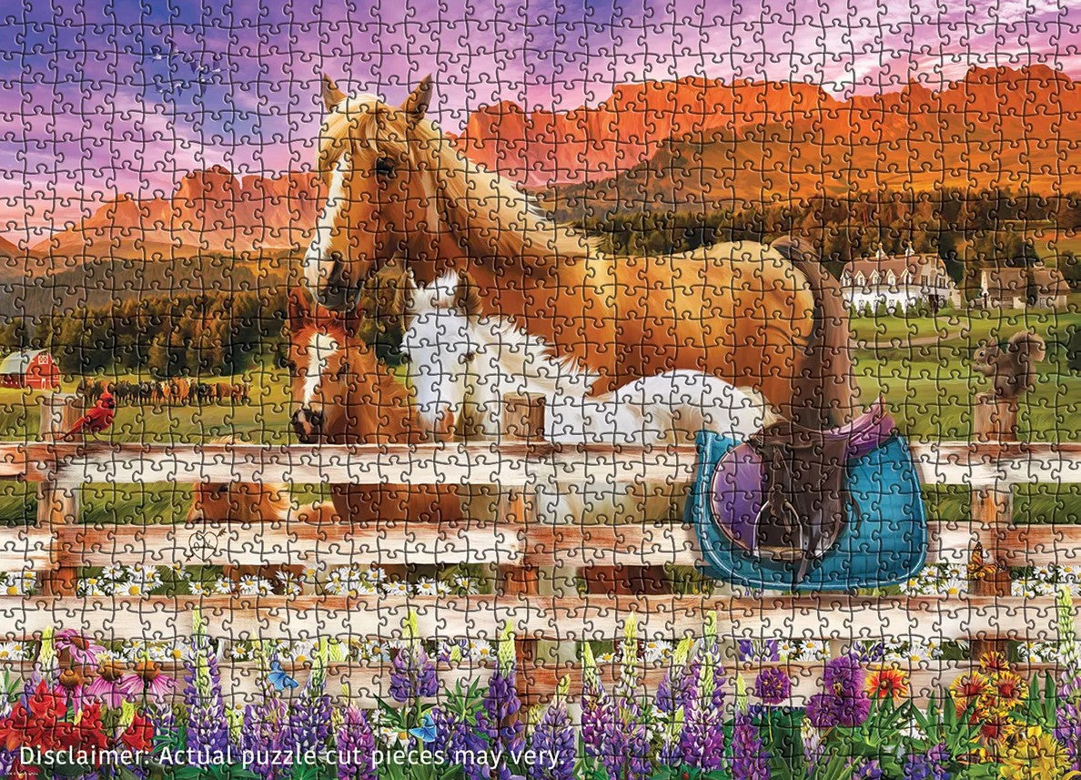 EUROGRAPHICS JIGSAW PUZZLE 1000 PIECES - HORSE & FOAL #6000-6108