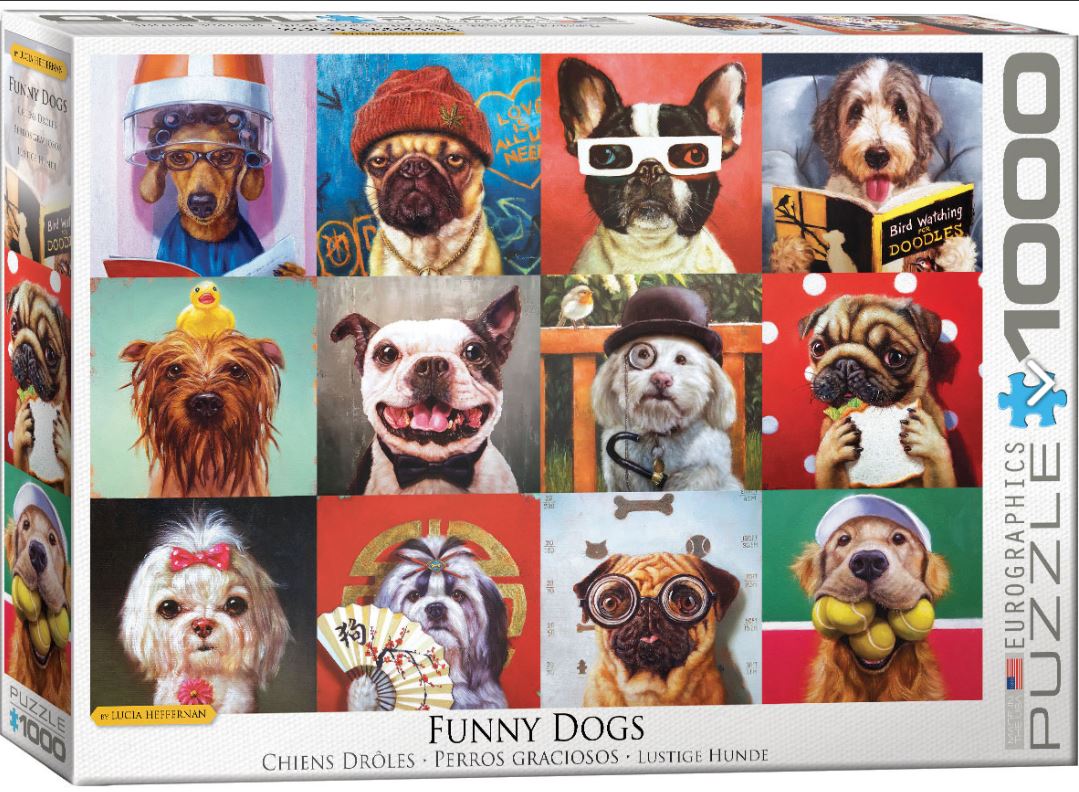 EUROGRAPHICS CASSE-TÊTE 1000 PIÈCES - CHIENS DRÔLES (LUCIA HEFFERNAN)