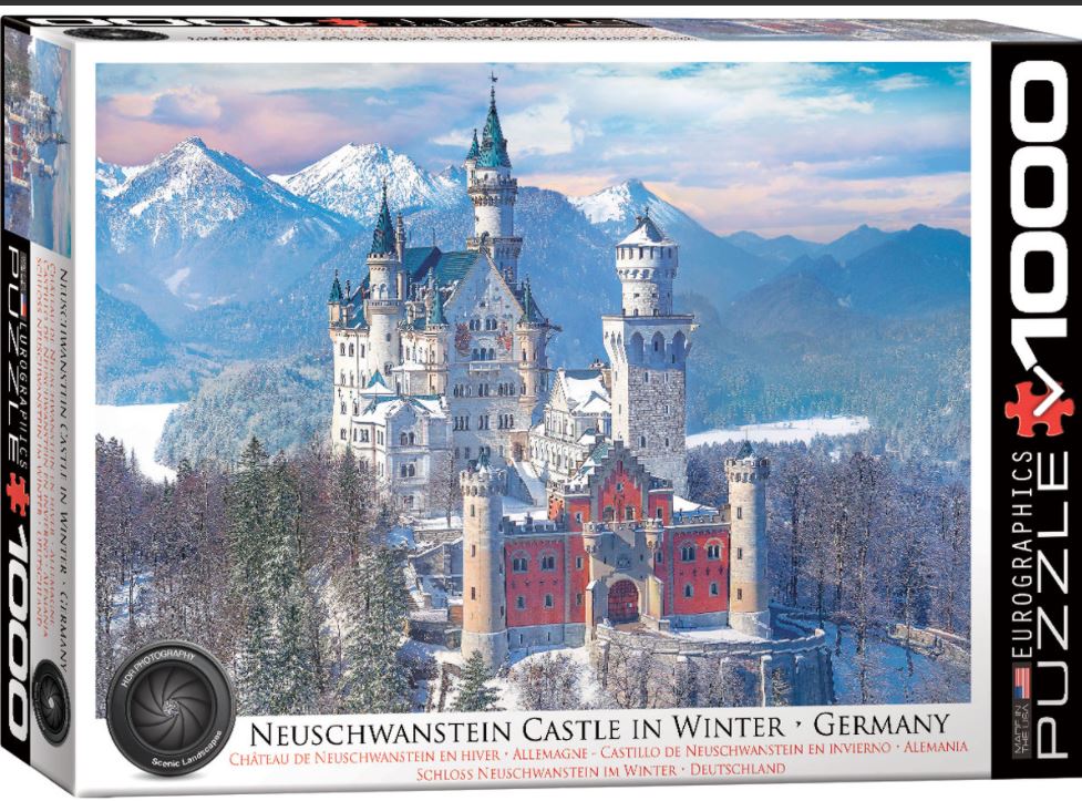 EUROGRAPHICS JIGSAW PUZZLE 1000 PIECES - NEUSCHWANSTEIN CASTLE IN WINTER (HDR PHOTOGRAPHY)