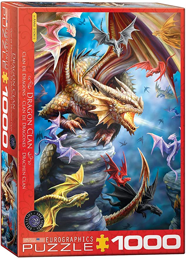 EUROGRAPHICS CASSE-TÊTE 1000 PIÈCES - CLAN DE DRAGONS (ANNE STOKES)