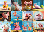 EUROGRAPHICS JIGSAW PUZZLE 1000 PIECES - FUNNY PIGS