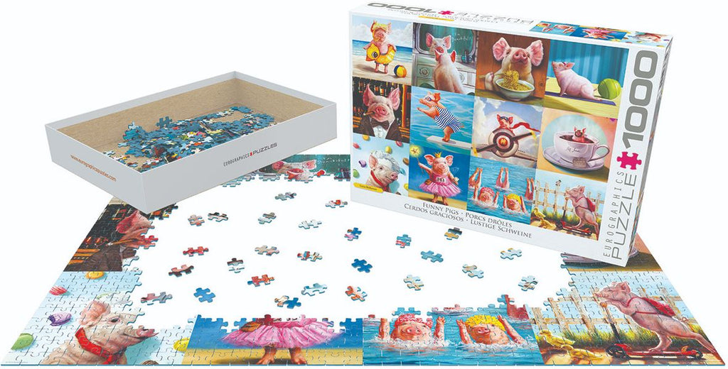 EUROGRAPHICS JIGSAW PUZZLE 1000 PIECES - FUNNY PIGS