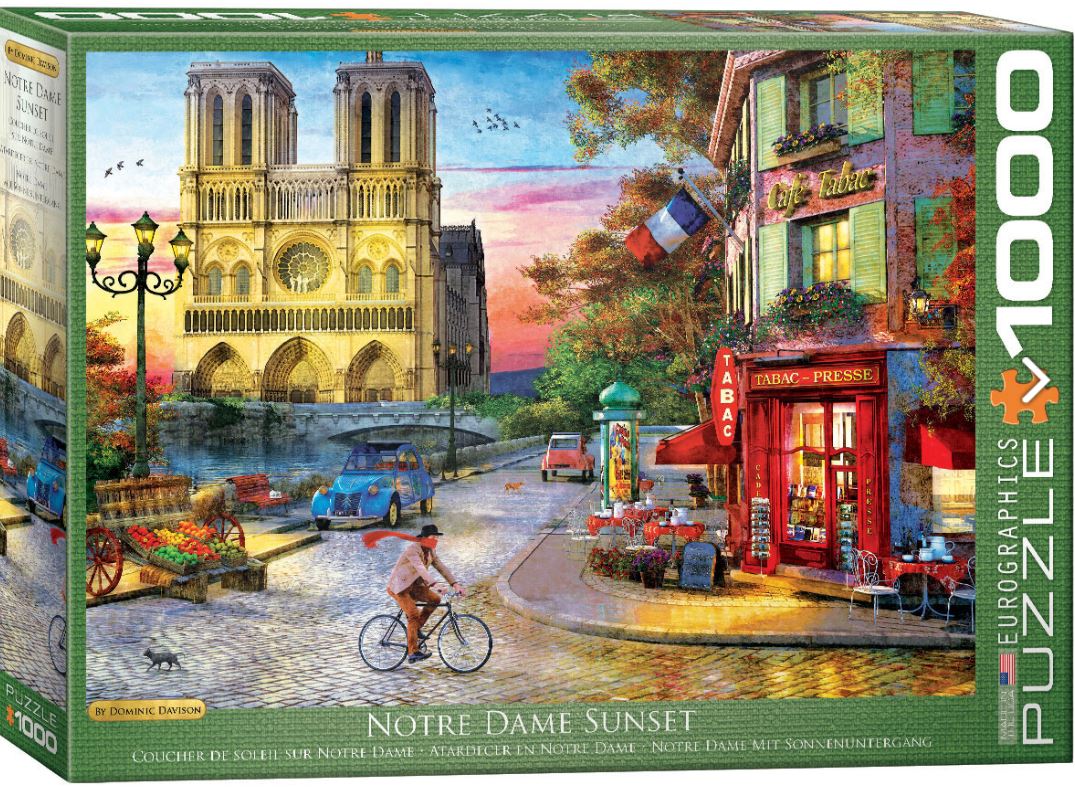 EUROGRAPHICS JIGSAW PUZZLE 1000 PIECES - SUNSET OVER NOTRE DAME (DOMINIC DAVISON) #6000-5530