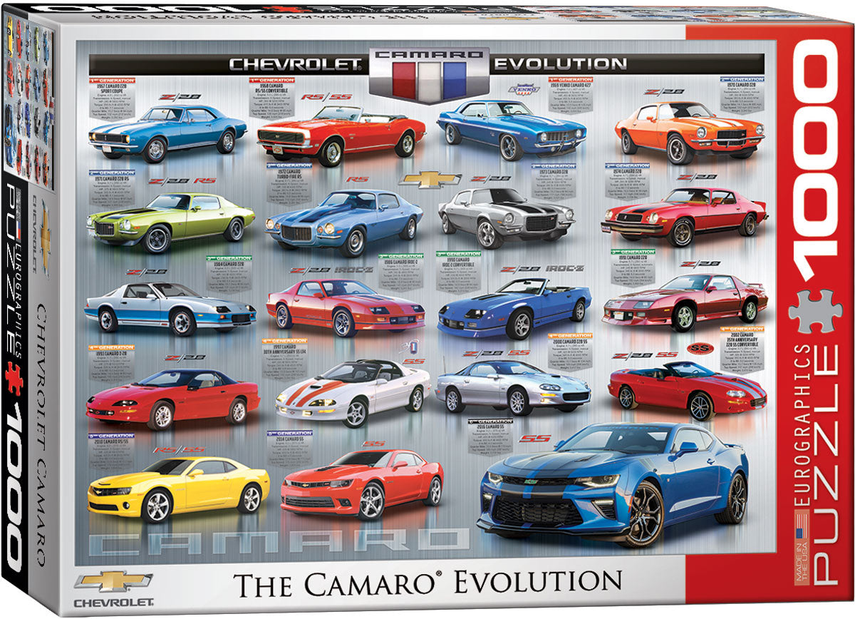 EUROGRAPHICS JIGSAW PUZZLE 1000 PIECES - THE EVOLUTION OF THE CHEVROLET CAMARO