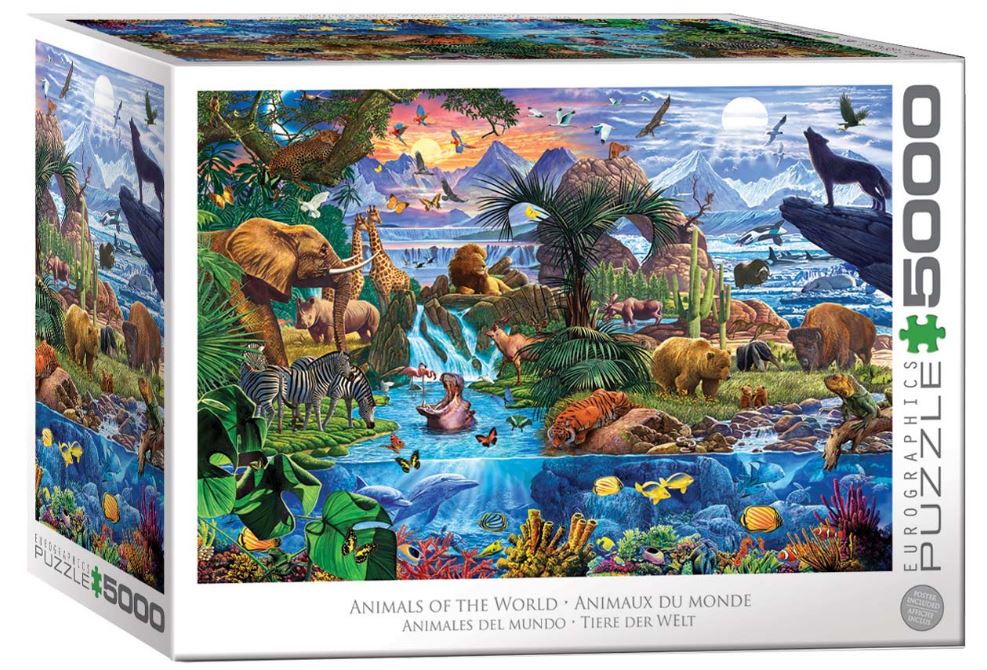 EUROGRAPHICS JIGSAW PUZZLE 5000 PIECES - ANIMALS OF THE WORLD #8520-5881