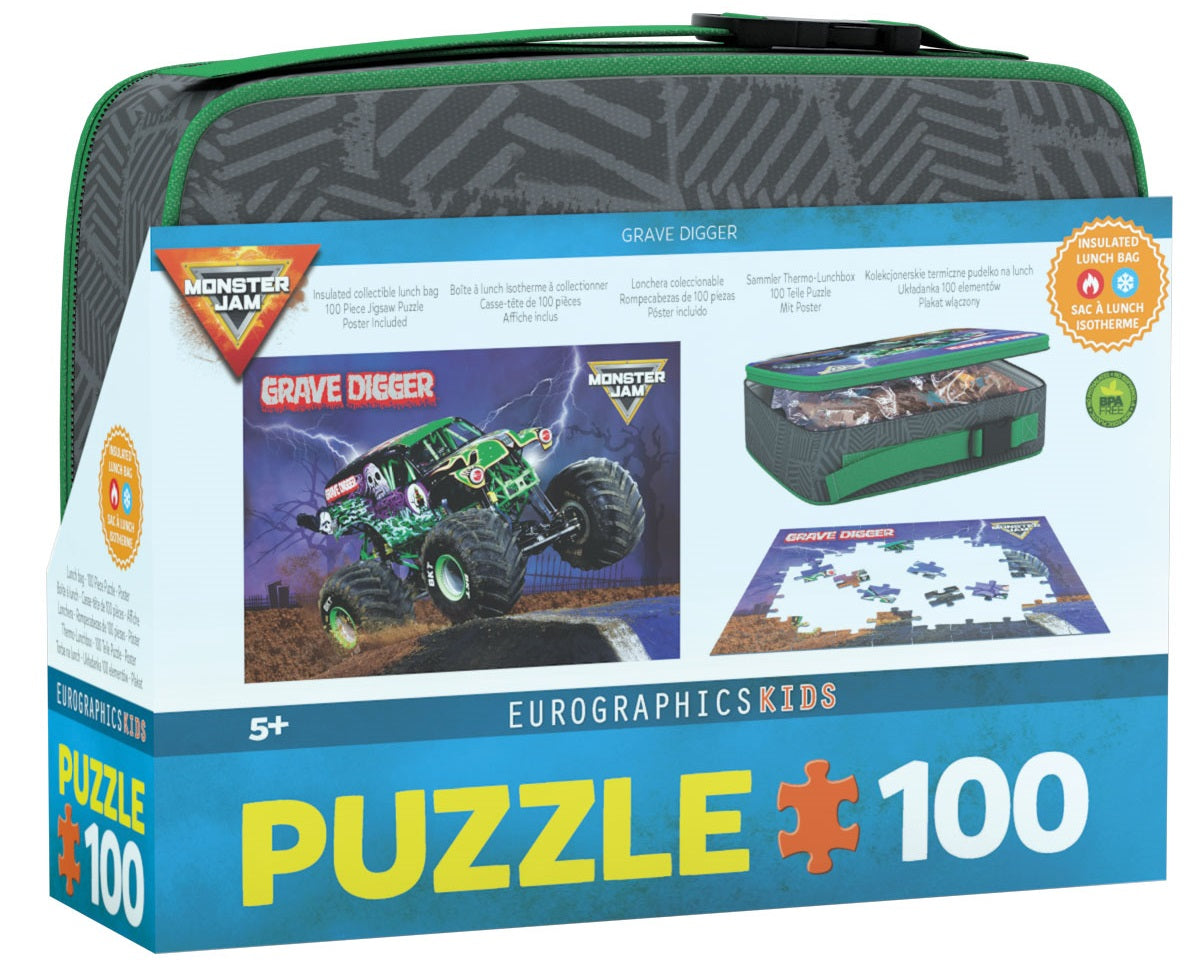 EUROGRAPHICS LUNCH BOX PUZZLE 100 PIECES - GRAVE DIGGER MONSTER JAM #9100-5938