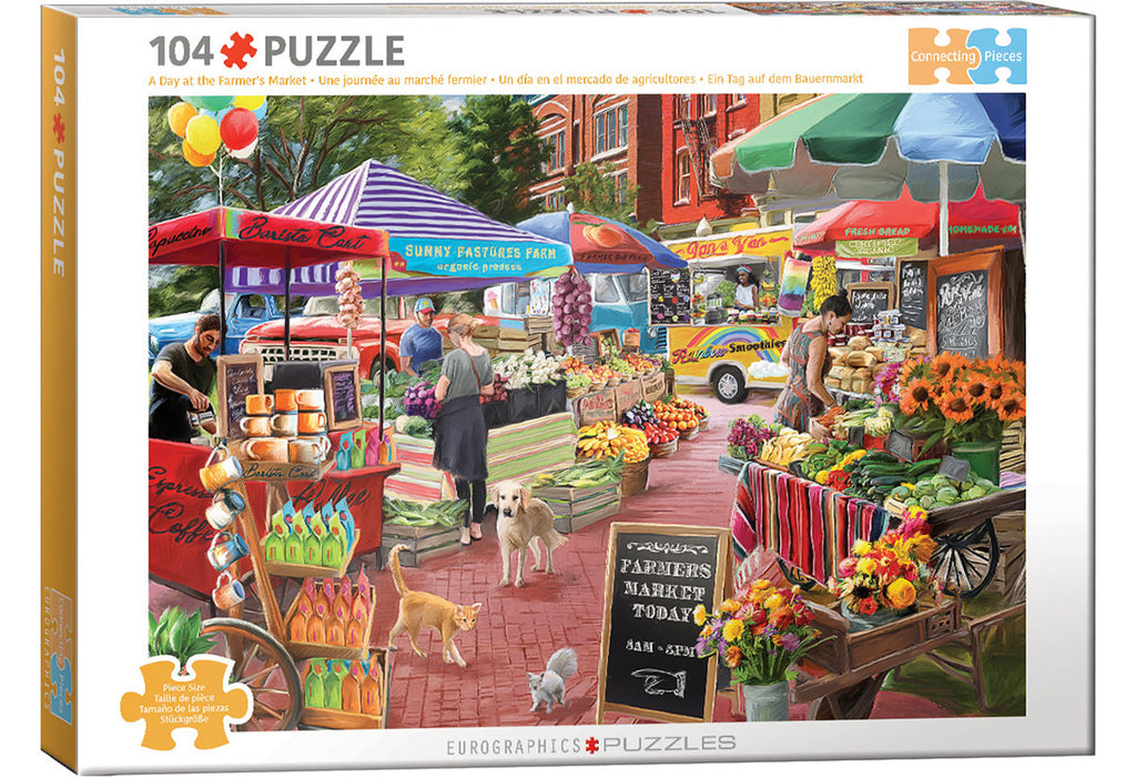 EUROGRAPHICS PUZZLE CONNECTION 104 PIECES - A DAY AT THE FARMER'S MARKET (MARIE AUGUST-ANDERSON) #9704-0875-1
