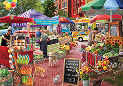 EUROGRAPHICS PUZZLE CONNECTION 104 PIECES - A DAY AT THE FARMER'S MARKET (MARIE AUGUST-ANDERSON) #9704-0875-1