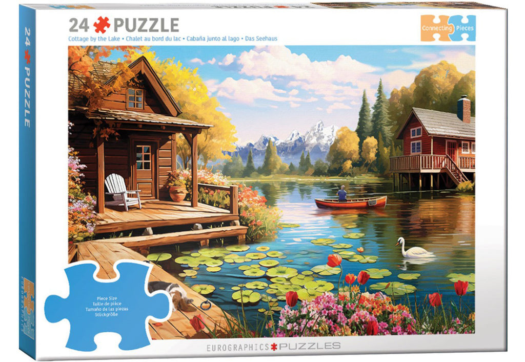 EUROGRAPHICS JIGSAW PUZZLE CONNECTION 24 PIECES - LAKESIDE COTTAGE #9724-0873-1