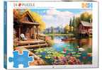 EUROGRAPHICS JIGSAW PUZZLE CONNECTION 24 PIECES - LAKESIDE COTTAGE #9724-0873-1